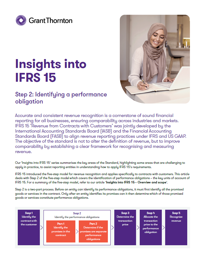 Identifying a performance obligation