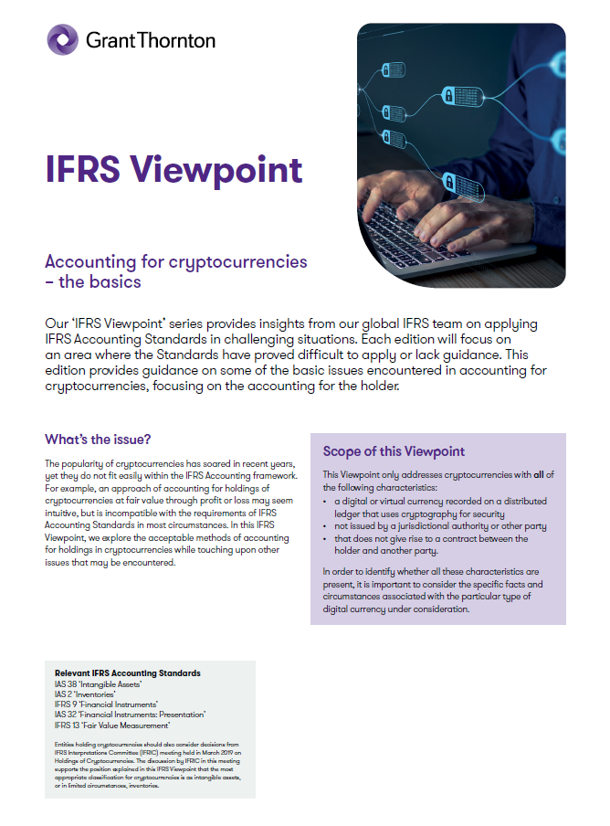 Accounting for cryptocurrencies – the basics