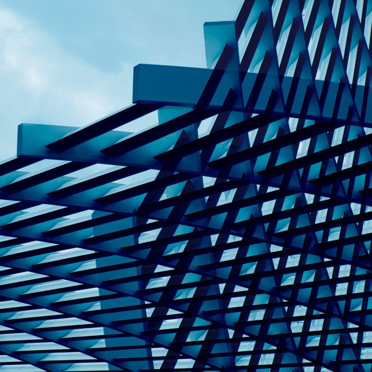 blue metal building