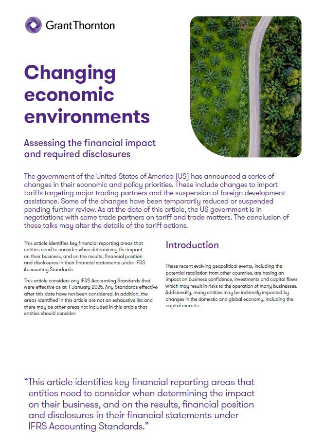 Changing economic environments