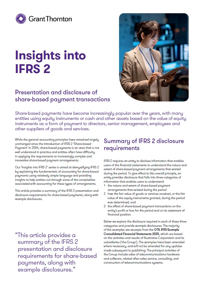 Presentation and disclosure of share-based payments